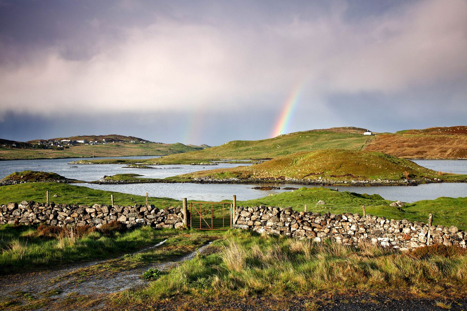 Rainbow over Loch Eireasort on the Isle of Lewis