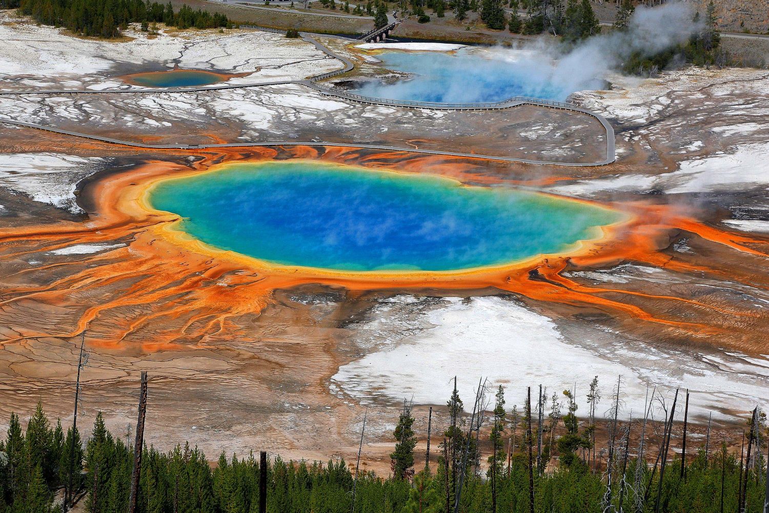 An Aerial View of Grand Prismatic Spring, Yellowstone National Park