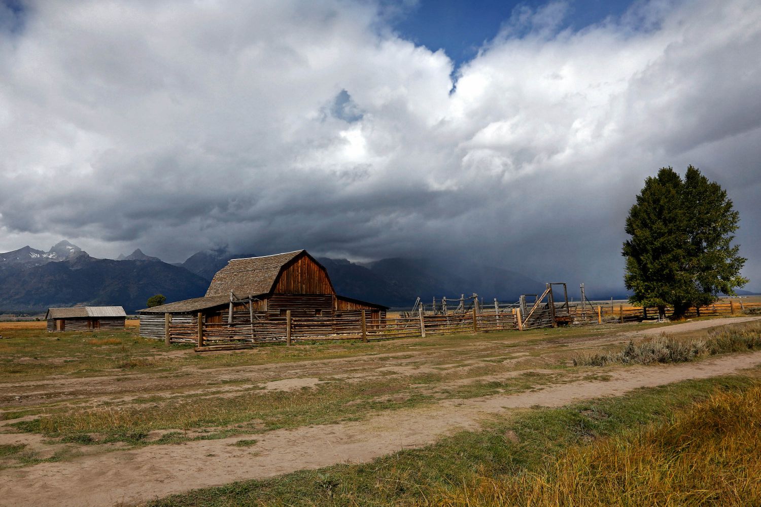 Storm over the Mormon Barns, Grand Teton