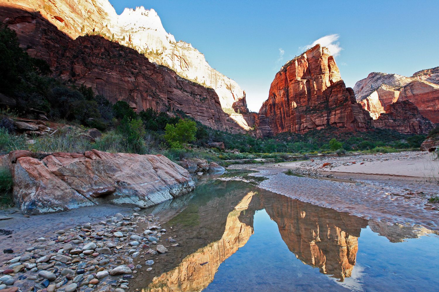 A view of Angels Landing from the West Rim Trail in Zion National Park