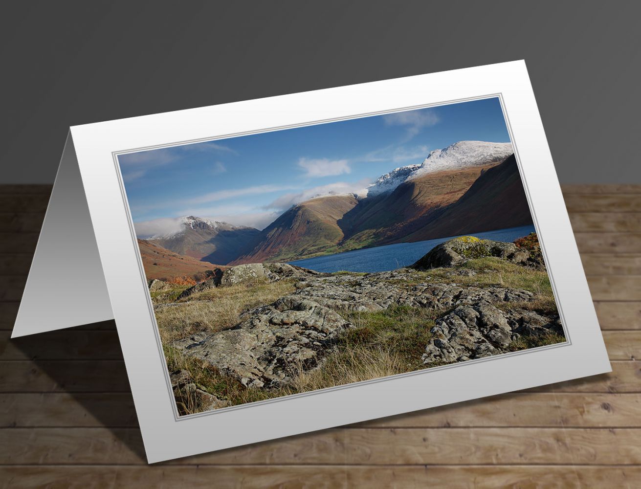 Snow on Scafell Pike from Wasdale  Lake District greeting card