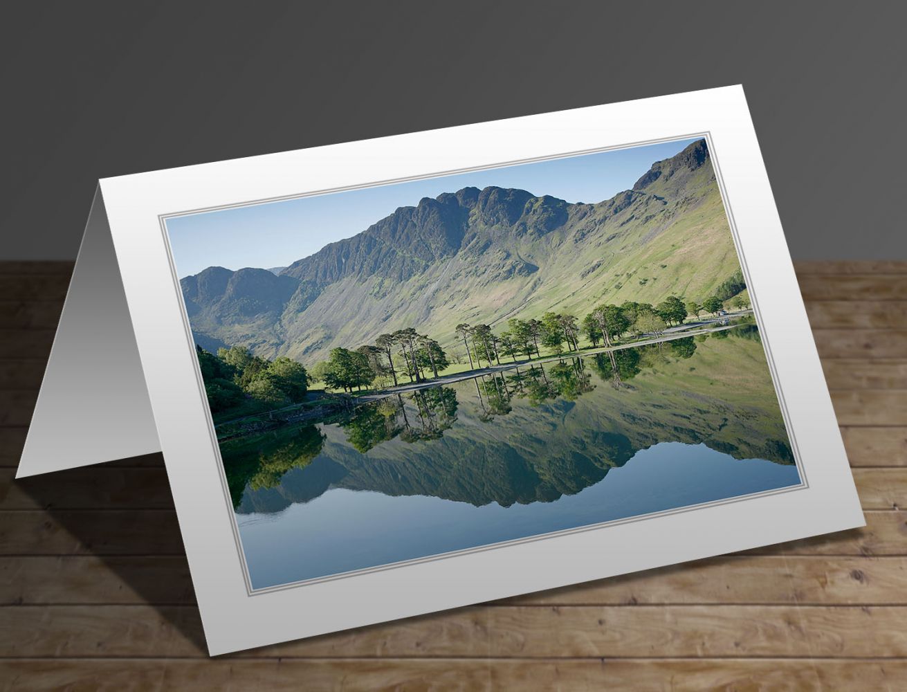 Haystacks reflected in Buttermere Lake District greeting card