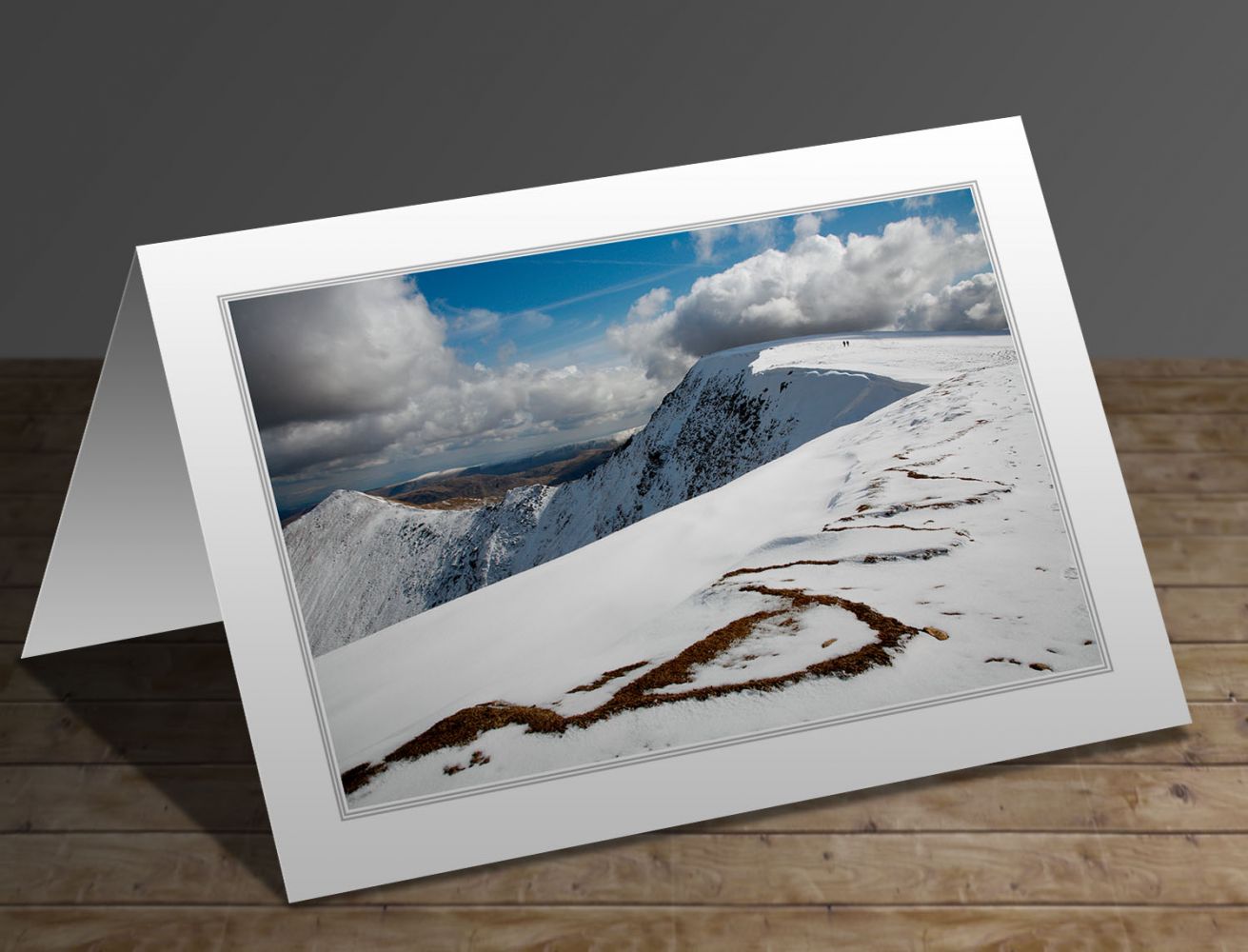 Almost there on the footpath to Hellvelyn Lake District greeting card