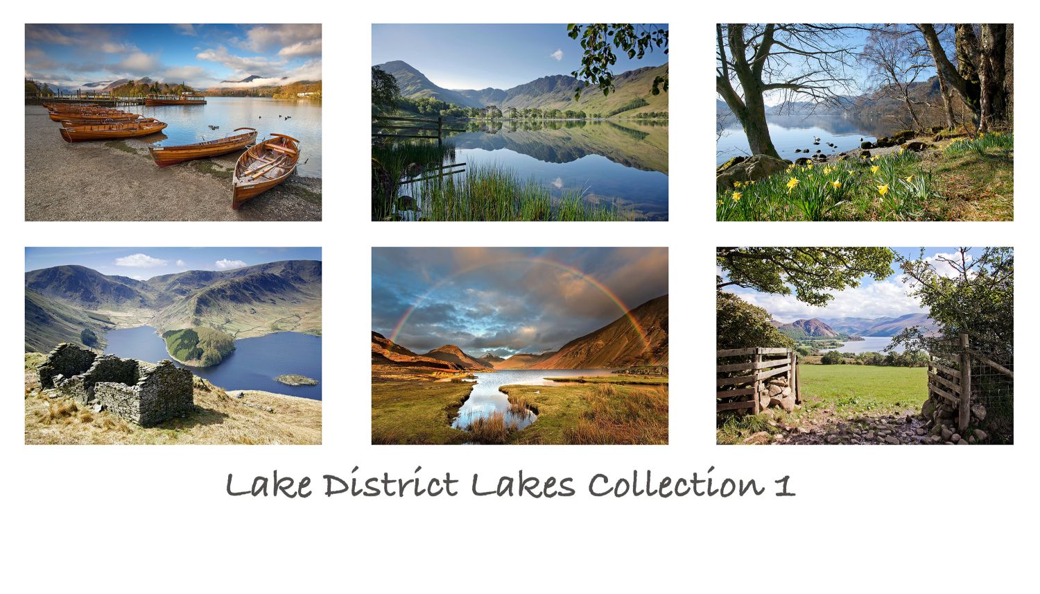 A pack of 6 assorted Lake District greeting cards featuring images of some of the Lake District Lakes A pack of 6 assorted Lake District greeting cards featuring images of some of the Lake District Lakes