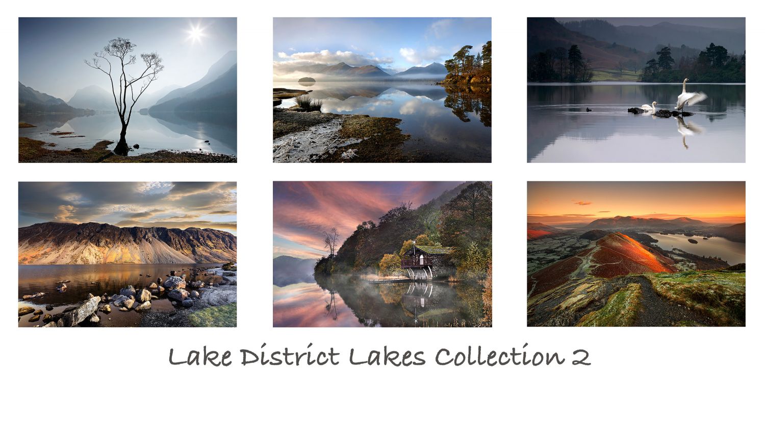 A pack of 6 Lake District Greeting Cards featuring stunning images of some of the beautiful English Lake District lakes - Buttermere, Wastwater, Rydal Water, Ullswater and Derwentwater. 