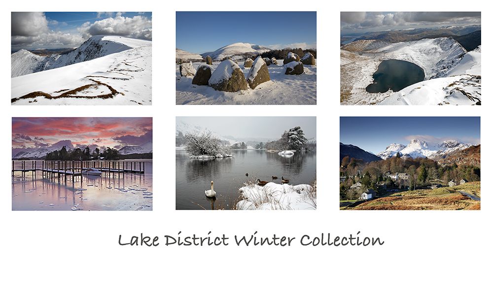 A pack of 6 Lake District Greeting cards featuring stunning snowy images of some of the beautiful English Lake District lakes and mountains. A pack of 6 Lake District Greeting cards featuring stunning snowy images of some of the beautiful English Lake District lakes and mountains.