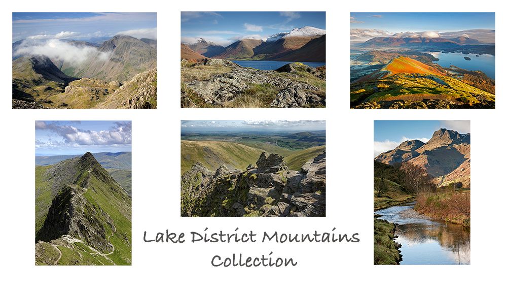 A pack of 6 Lake District Greeting cards featuring stunning images of some of the English Lake District's most famous mountains including Scafell and Helvellyn.