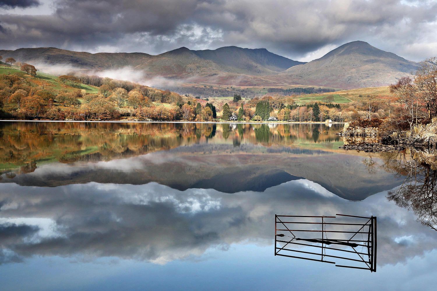 A gate to nowhere at Coniston Water in the Lake District