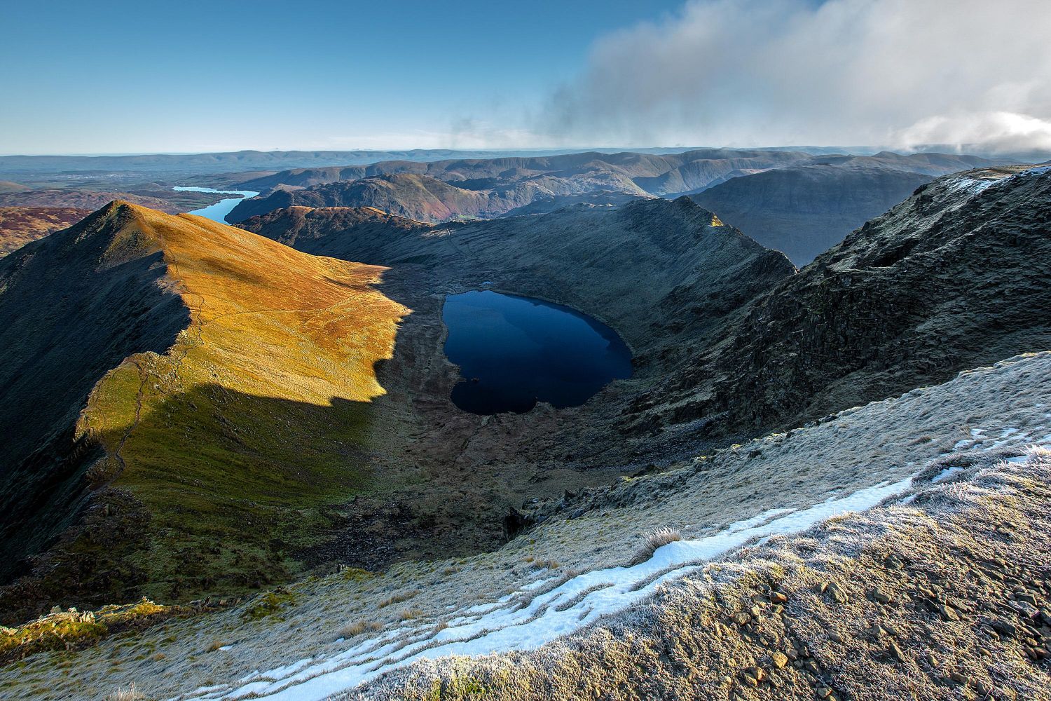 Striding Edge and Catstycam from Helvellyn Summit