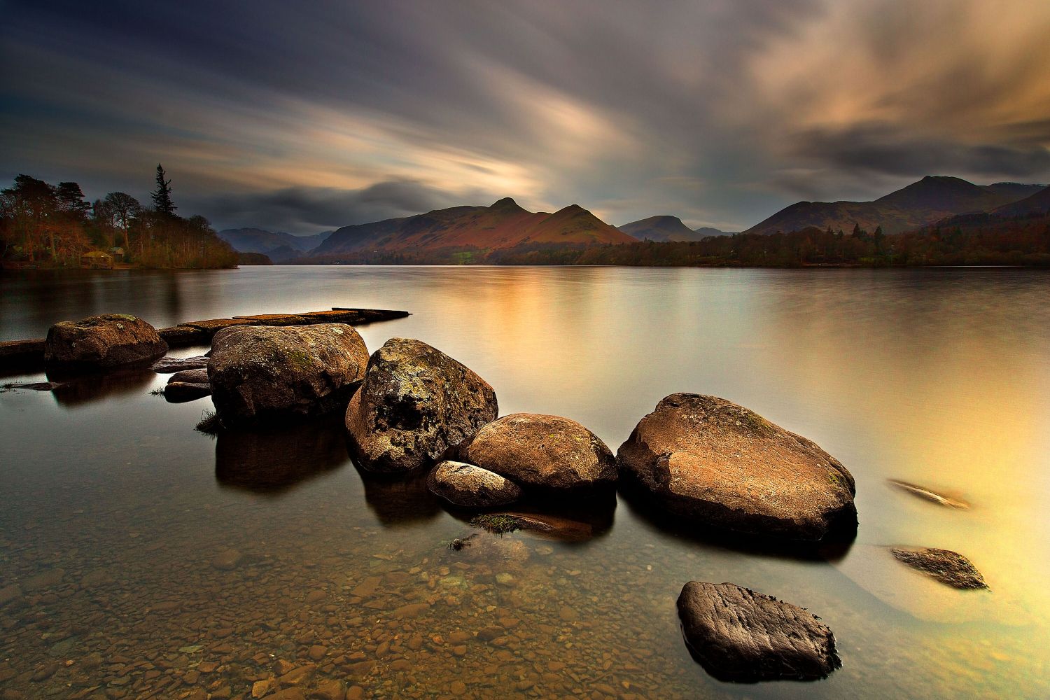 Last Rays of Light over Isthmus Bay Derwentwater