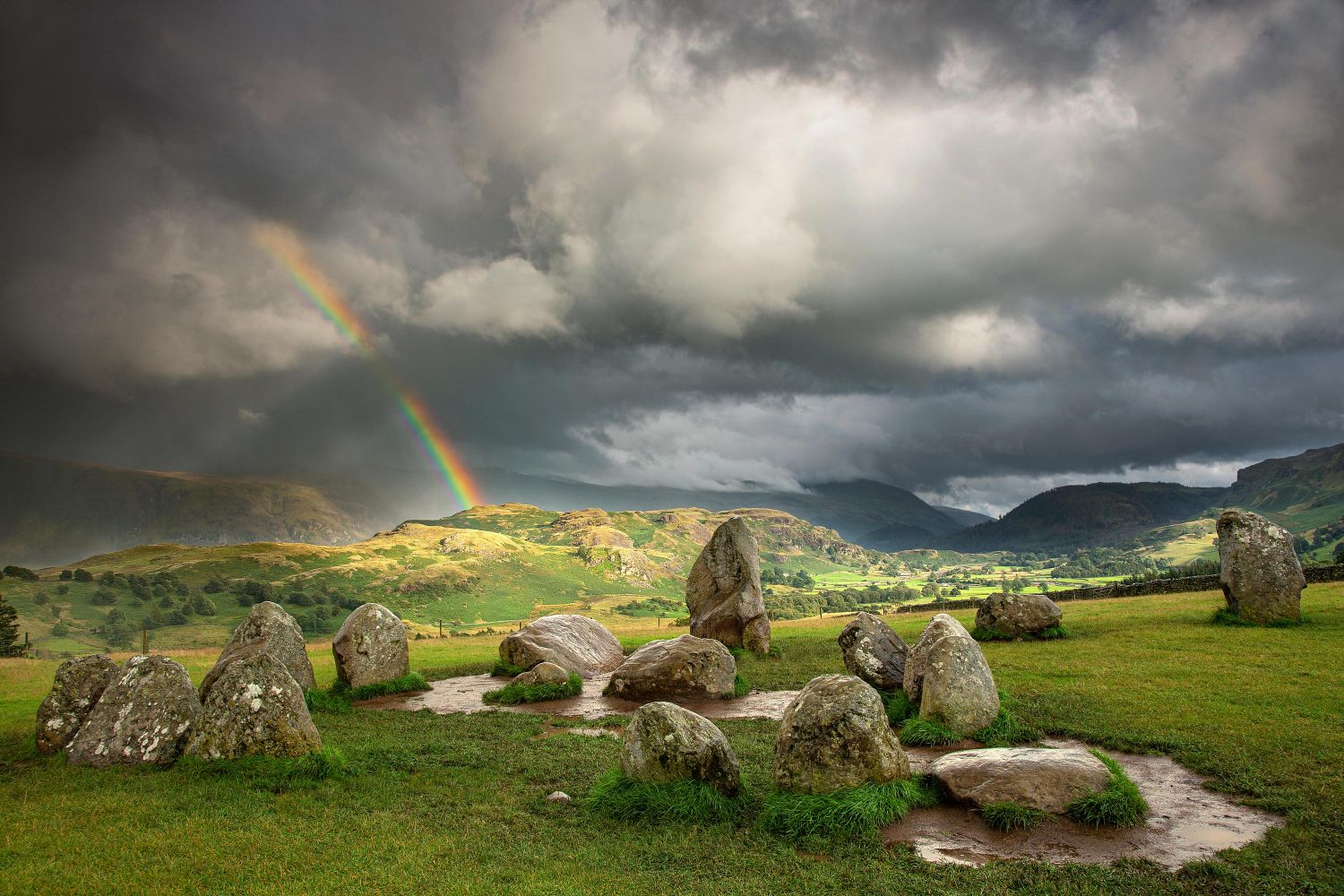 Rainbow over the Castlerigg Stone Circle