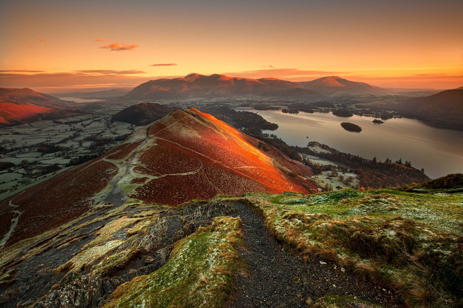 First Light on Catbells and Skiddaw